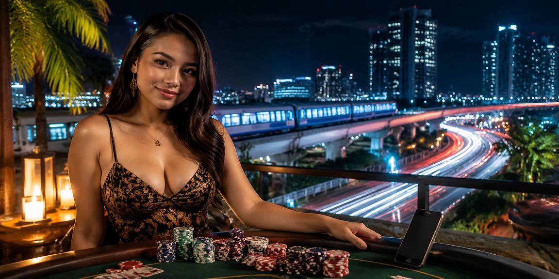 Pengguna mengakses aplikasi casino di ponsel dengan antarmuka yang modern dan intuitif