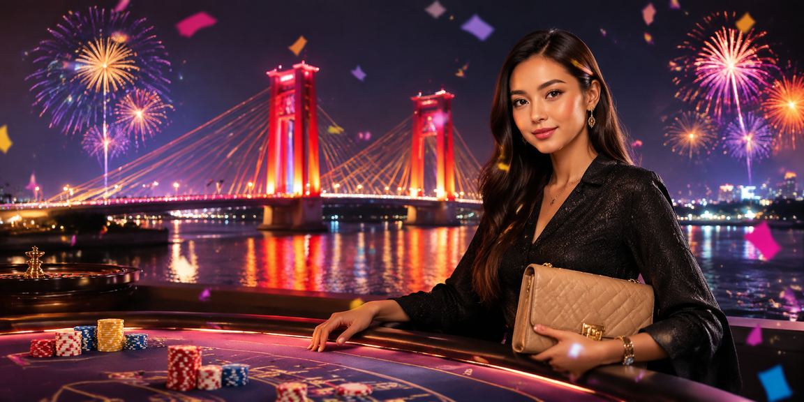 Suasana festival deposit bonus meriah dengan pencahayaan malam yang semarak di Indonesia