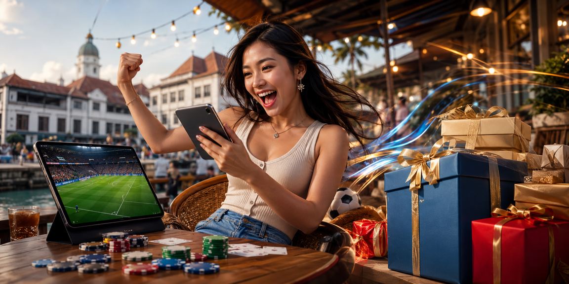 Pemain kartu poker di warung kopi Indonesia dengan suasana santai